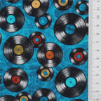 Good Vibrations: Vinyl Records (Teal) - Dan Morris for QT Fabrics - Three Wishes Patchwork Fabric