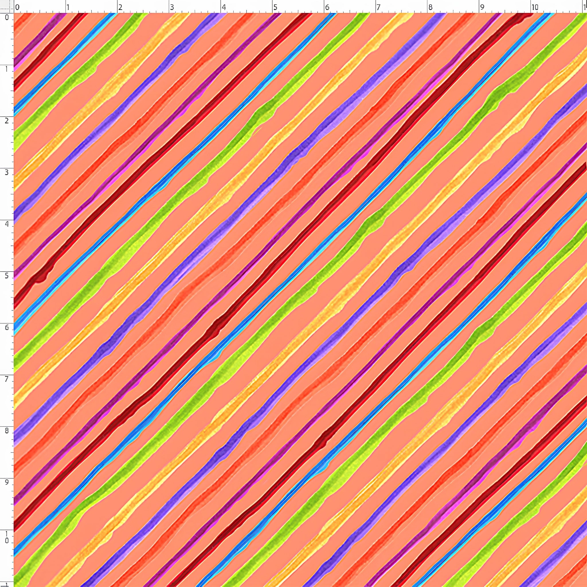 Rainbow diagonal bias stripe coral orange fabric for quilts bags binding borders and patchwork sewing projects Loralie Harris Designs