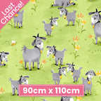 Hildy goat tossed goats green novelty kids quilting fabric children's quilts baby nursery farm themed projects