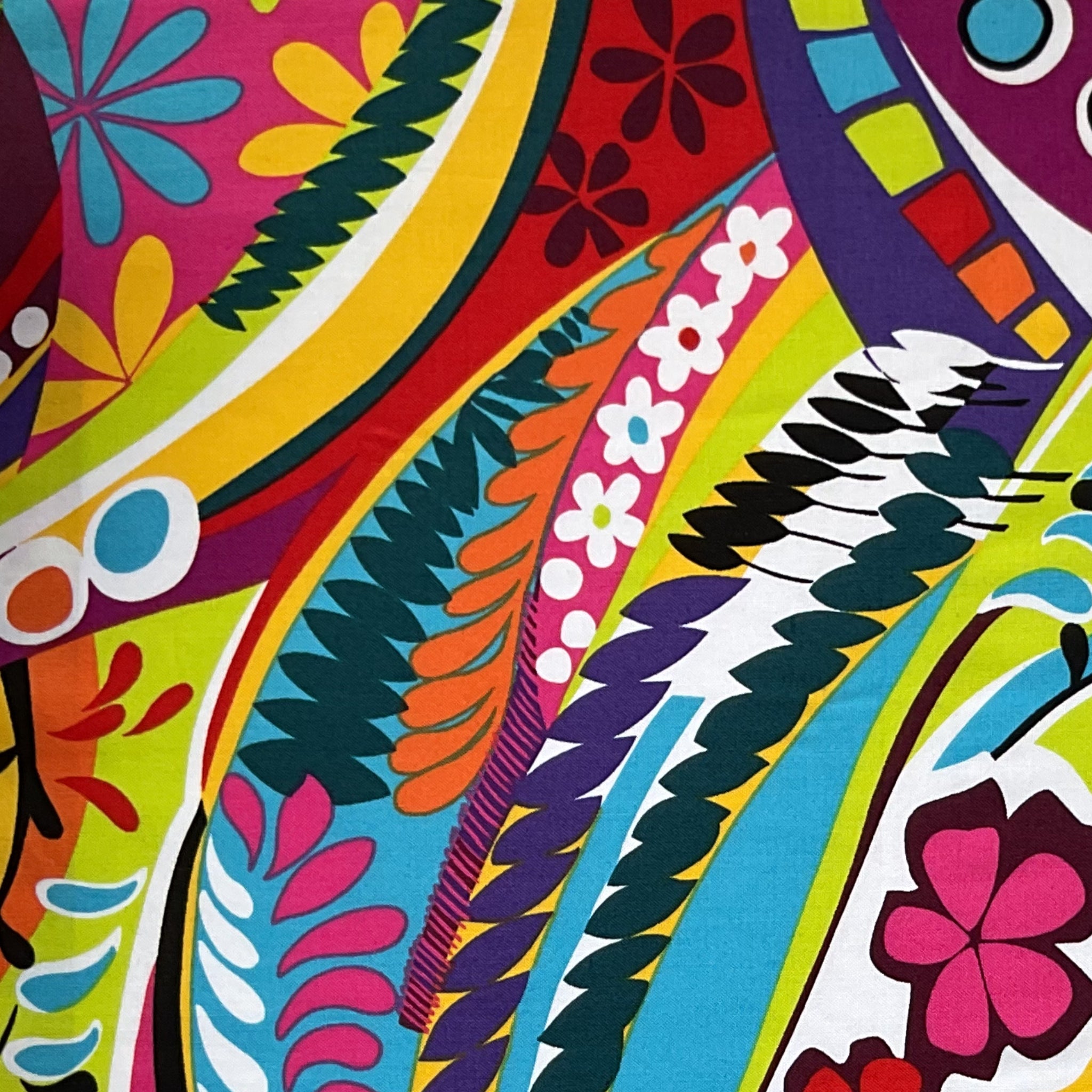 Retro hippie paisley multi fabric for bohemian quilts tote bags patchwork sewing projects