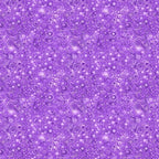 Tonal purple blender fabric with an all-over pattern of concentric circles, squares, and bubbles