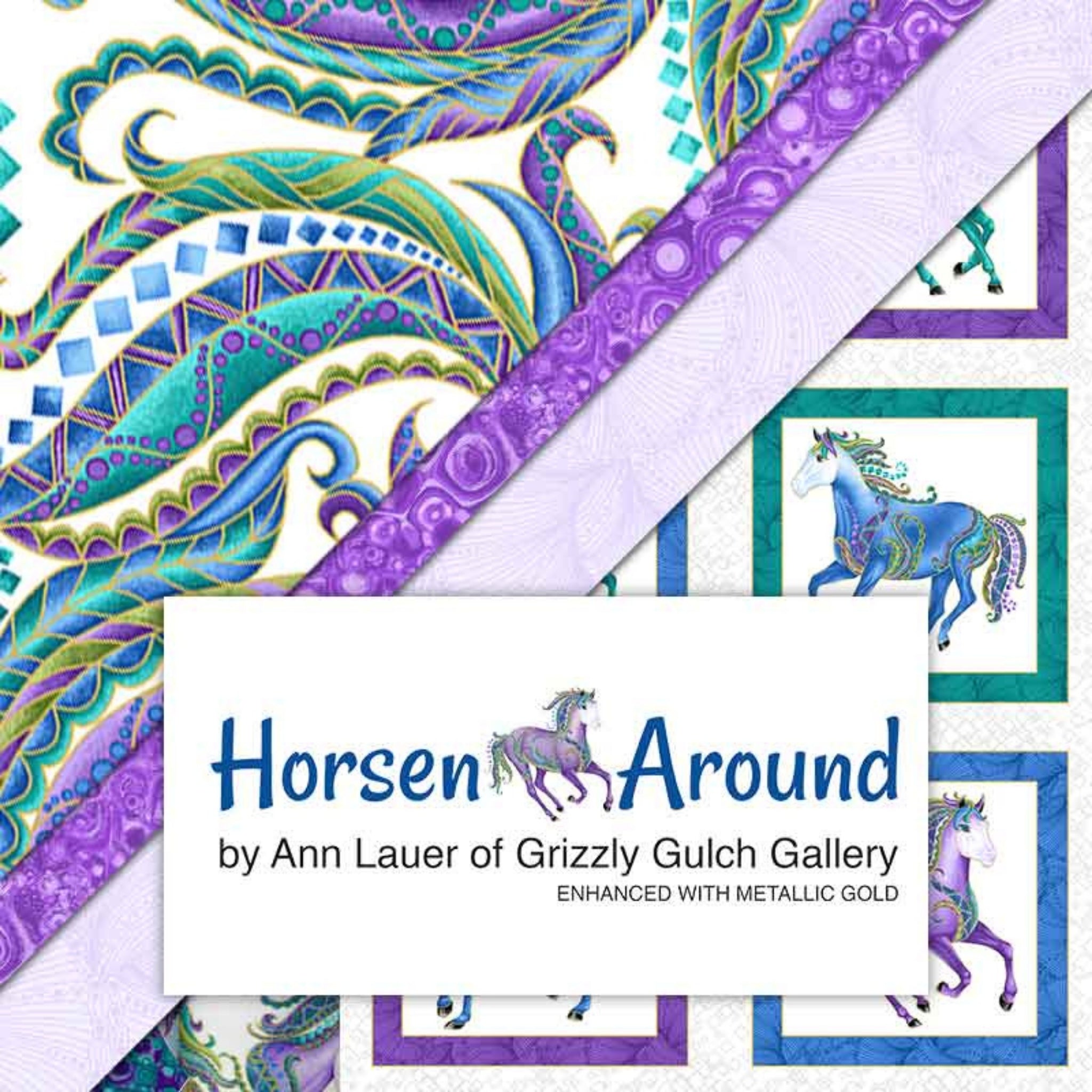 Horsen Around quilting cotton collection by Ann Lauer for Benartex