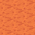 Hot Wheels cars logo pattern on orange quilting cotton