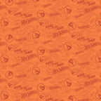 Hot Wheels cars logo pattern on orange quilting cotton