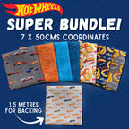Hot Wheels licensed fabric bundle - 7 cotton quilting prints plus backing - boys quilt fabric - Riley Blake Australia