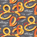 Grey Hot Wheels track pattern fabric with orange race loops and red cars for kids quilts