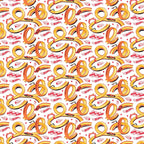 White Hot Wheels track pattern fabric with colorful race loops for kids quilts