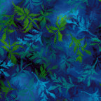 Poppy foliage blender cobalt blue turquoise lime green digital print fabric for quilts sashing backgrounds cushions and botanical patchwork sewing projects