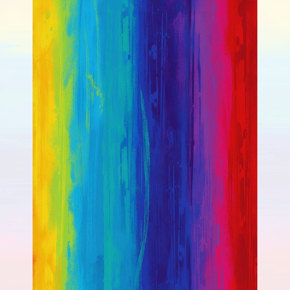 Rainbow ombré stripe digital print blue turquoise green yellow orange red pink purple fabric for feature quilts backgrounds and bold patchwork sewing projects