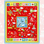 Novelty I Spy panel red animals vehicles sweets fish kids fabric for I Spy quilts classroom school projects and children's patchwork