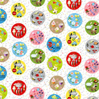 Novelty I Spy motif bubbles circles animals vehicles sweets insects fish white multi fabric for kids I Spy quilts classroom projects and novelty patchwork