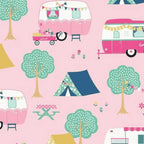 I'd Rather Be Glamping Main Pink - Riley Blake - Three Wishes Patchwork Fabric