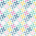 Geometric pinwheel patchwork print mint pink navy mustard yellow white quilting fabric for quilts bags cushions and nursery décor