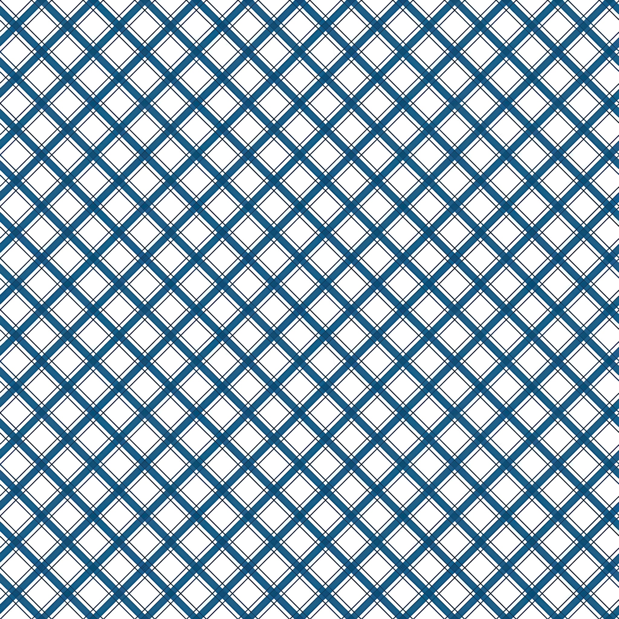 Diagonal plaid lattice navy blue white geometric quilting fabric for sashing binding cushions and bag linings
