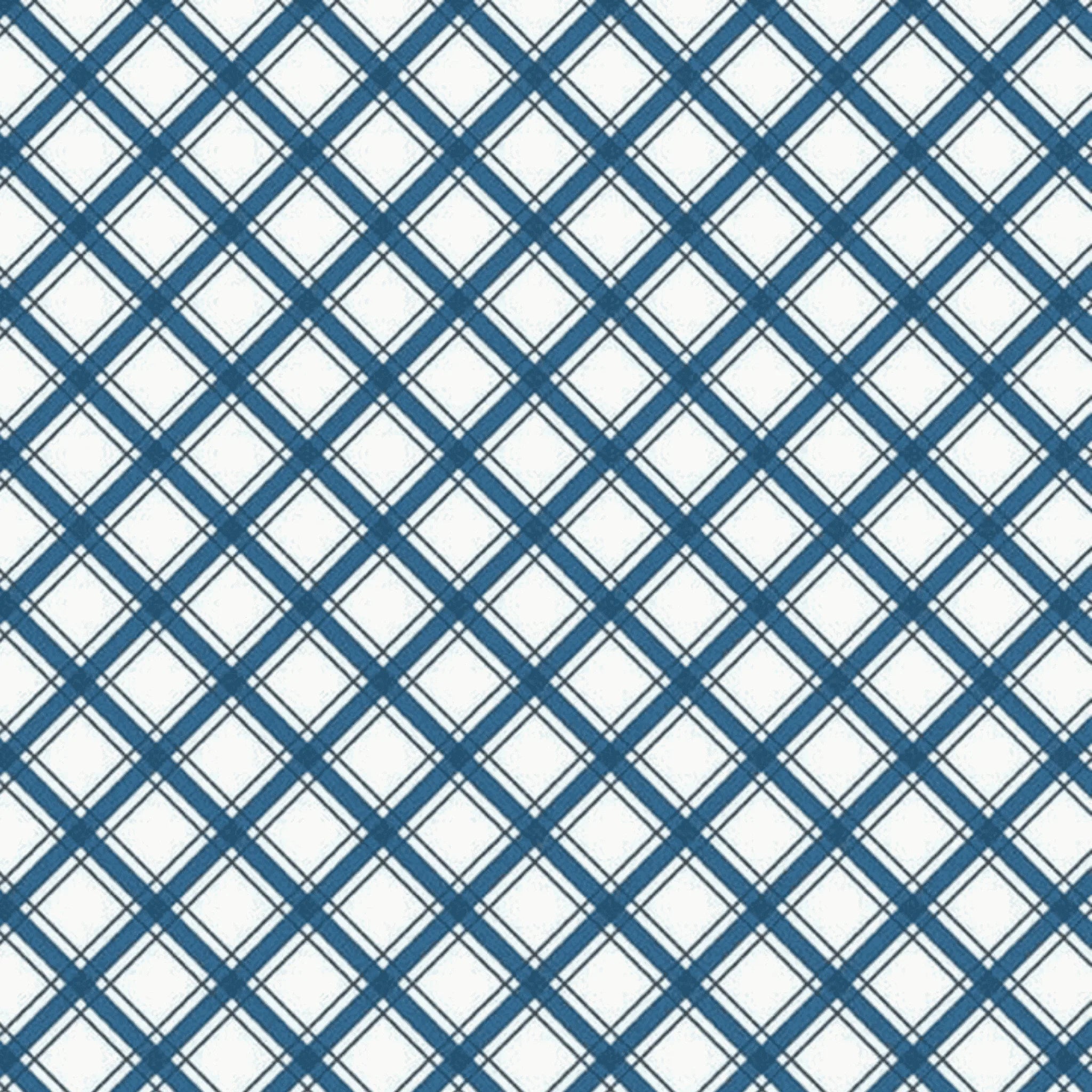 I'd Rather Be Glamping Plaid Coordinate Blue - Riley Blake - Three Wishes Patchwork Fabric