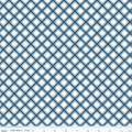 Blue and white diagonal plaid quilting cotton fabric. Ideal for blender and binding