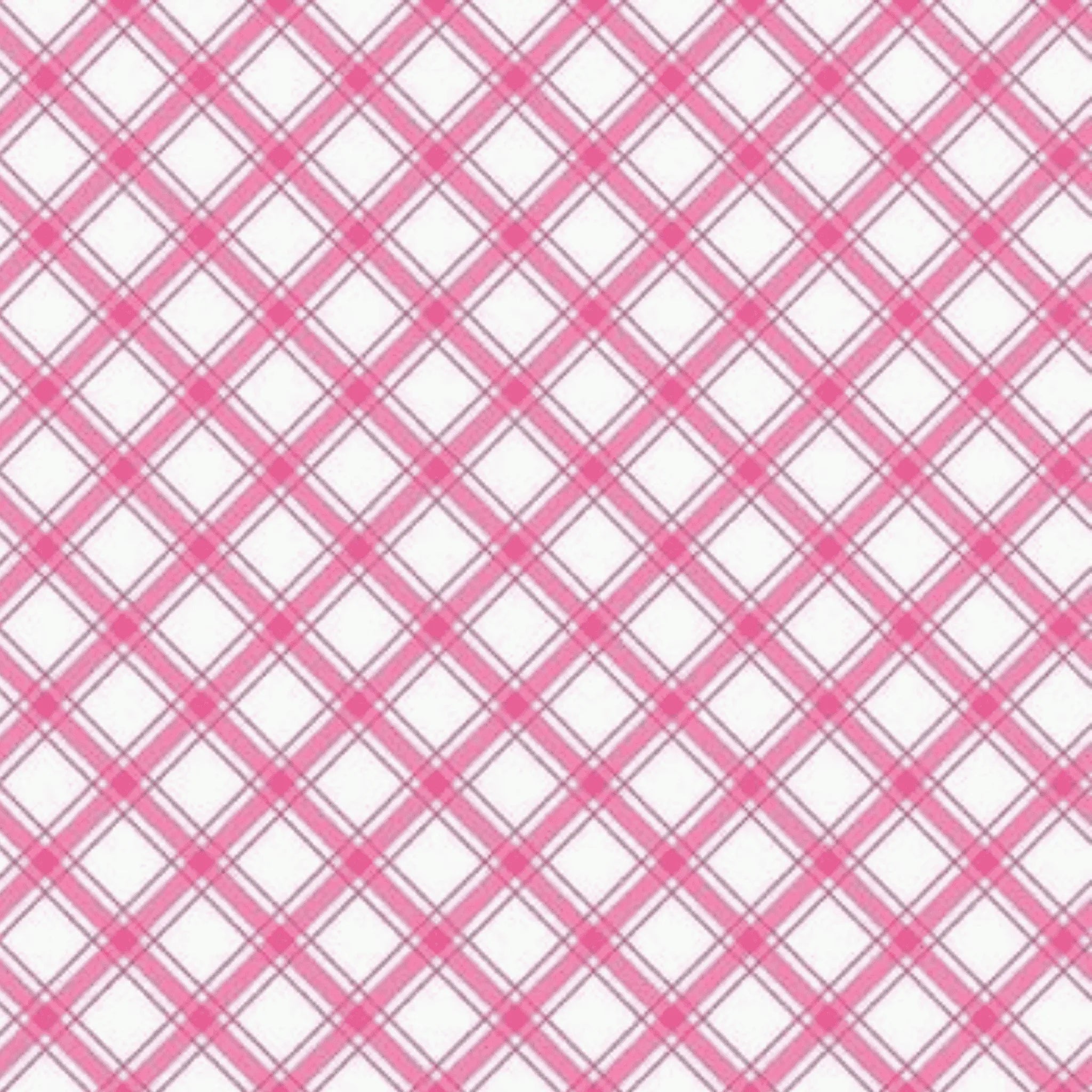 I'd Rather Be Glamping Plaid Coordinate Hot Pink - Riley Blake - Three Wishes Patchwork Fabric