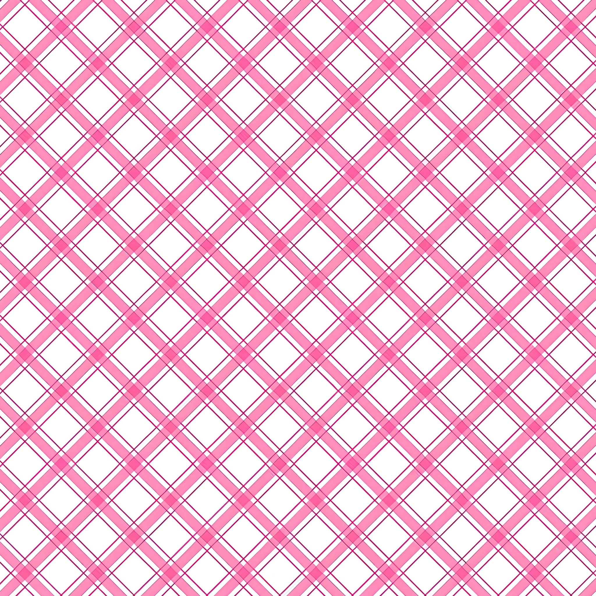 Diagonal plaid lattice hot pink white geometric quilting fabric for sashing binding cushions and bag linings