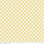 Diagonal plaid lattice soft mustard yellow white geometric quilting fabric for sashing binding cushions and bag linings