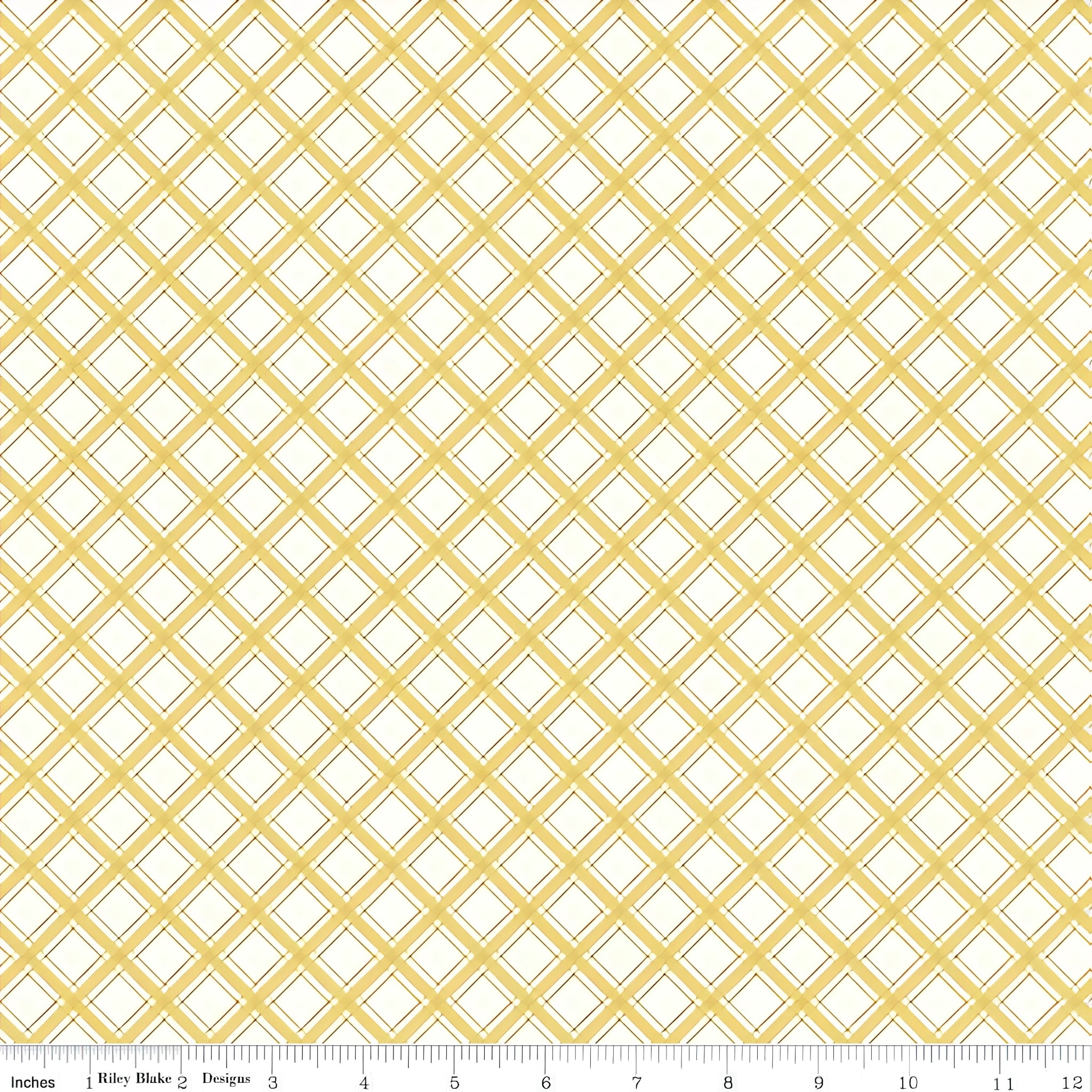 Diagonal plaid lattice soft mustard yellow white geometric quilting fabric for sashing binding cushions and bag linings