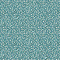 Cream branch leaf pattern teal fabric for quilts backgrounds and nature-inspired patchwork projects