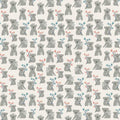 Cartoon koalas joeys eucalyptus branches coral teal cream fabric for baby quilts nursery and children's patchwork projects