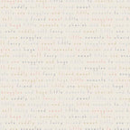 Baby sentiment phrases snuggles hugs sweet little one coral grey text cream fabric for baby quilts nursery and children's patchwork projects