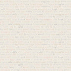 Baby sentiment words phrases snuggles hugs sweet little one coral grey text cream fabric for baby quilts nursery and children's patchwork projects