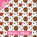 Lion and tiger faces tropical leaves white background kids novelty quilting fabric for children's quilts nursery décor and baby sewing projects
