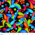 EOB⚡ Jubilee: Flower, Geo & Rainbow (Multi/Black) | 65cm x 110cm