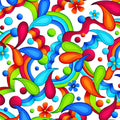 Bold geometric neon paisley swirls teardrop shapes daisy flowers and dots in rainbow colours on white background quilting fabric for stack and whack quilts tote bags and cushions