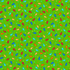 Scattered rainbow paisley teardrop shapes and coloured dots on lime green background coordinate quilting fabric for bold quilts tote bags and bright sewing projects