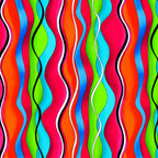 Neon wavy stripes hot pink orange lime green cyan blue with black and white lines rainbow stripe quilting fabric for sashing binding borders tote bags and bold quilts