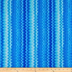 Chevron zigzag stripes cobalt blue fabric for quilting and patchwork sewing projects