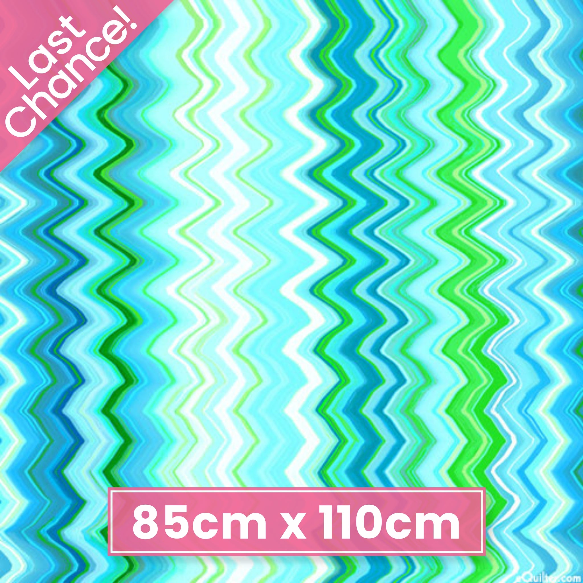 Chevron zigzag stripes turquoise lime green fabric for quilting and patchwork sewing projects