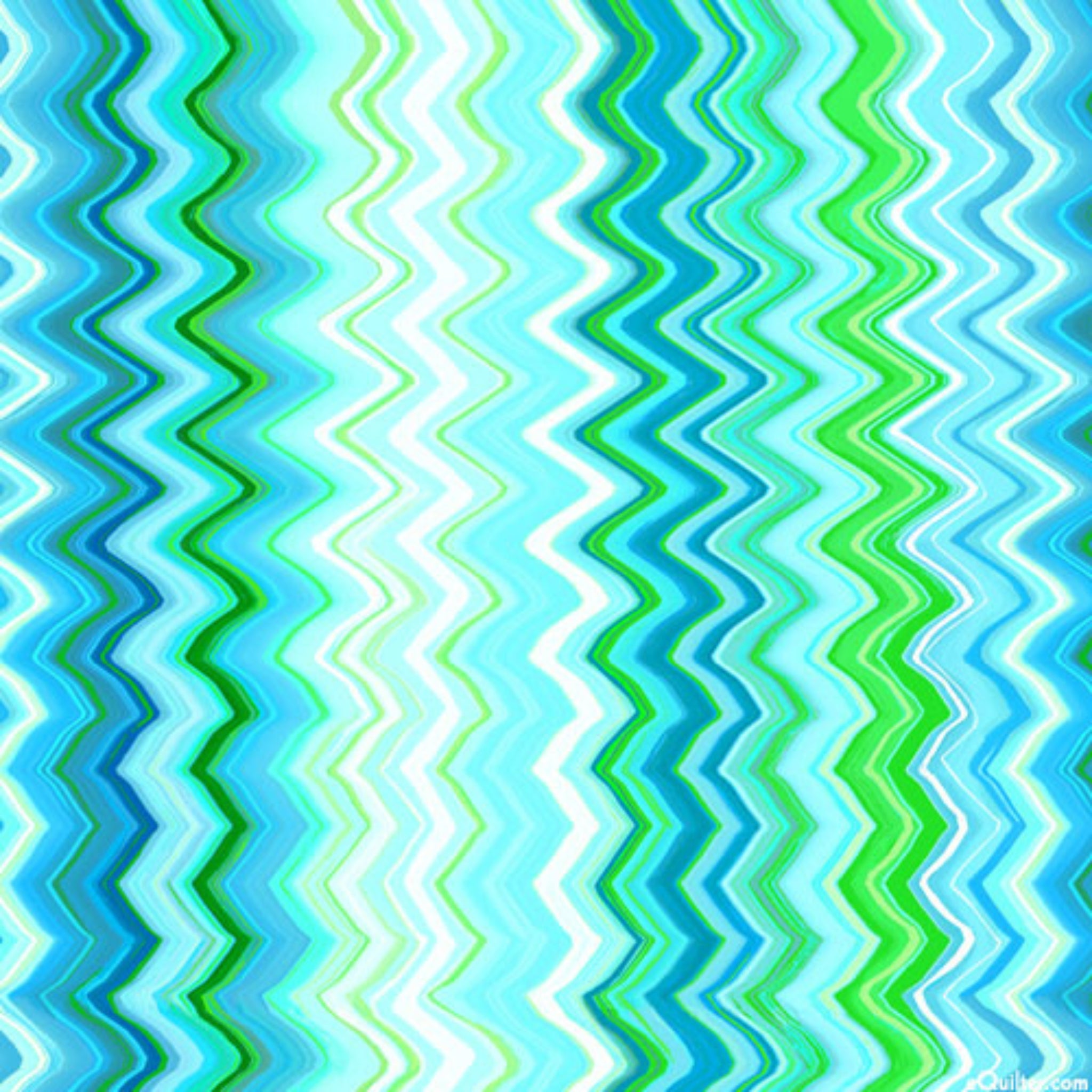 Chevron zigzag stripes turquoise lime green fabric for quilting and patchwork sewing projects