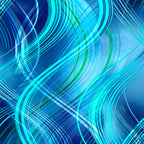 Flowing wavy stripes cobalt blue turquoise fabric for quilting and patchwork sewing projects