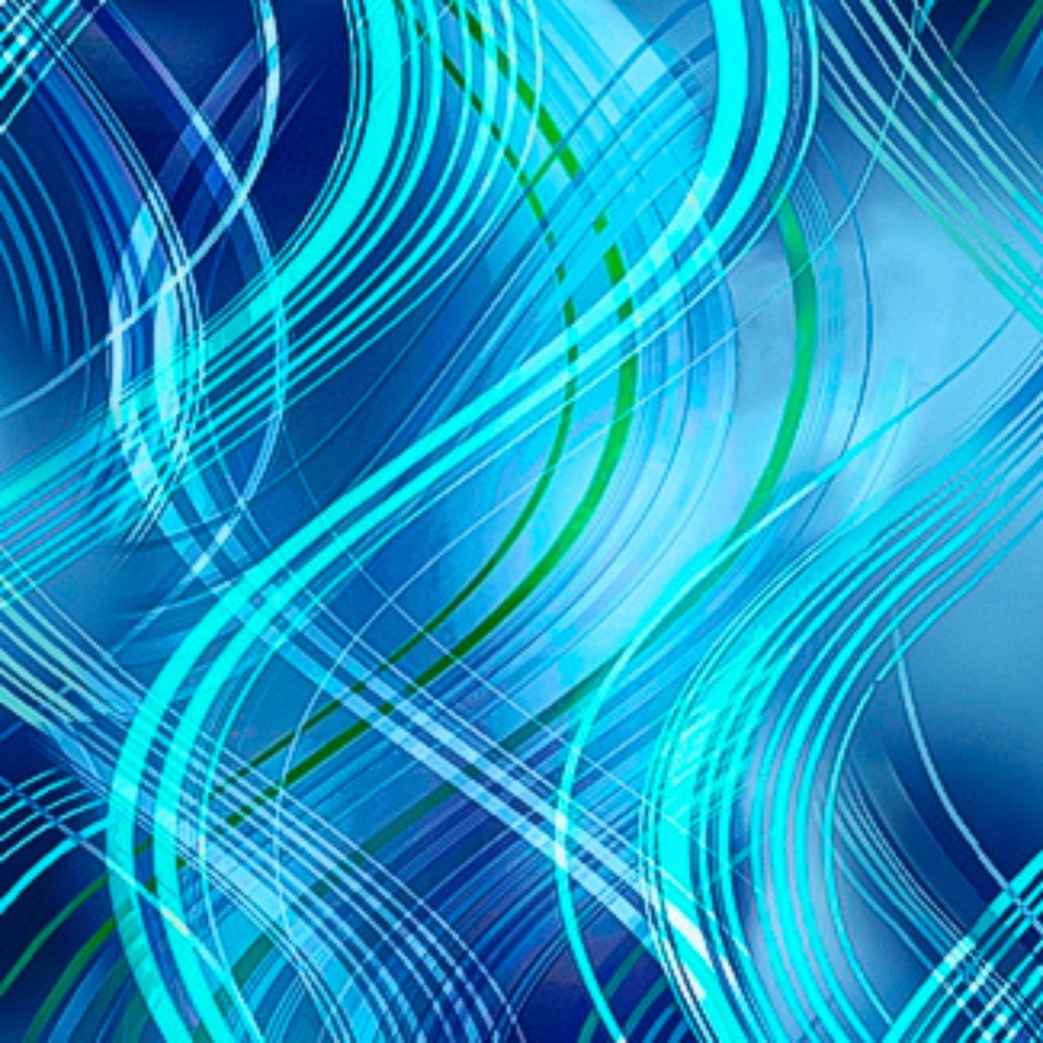 Flowing wavy stripes cobalt blue turquoise fabric for quilting and patchwork sewing projects