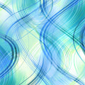 Flowing wavy stripes turquoise lime green fabric for quilting and patchwork sewing projects