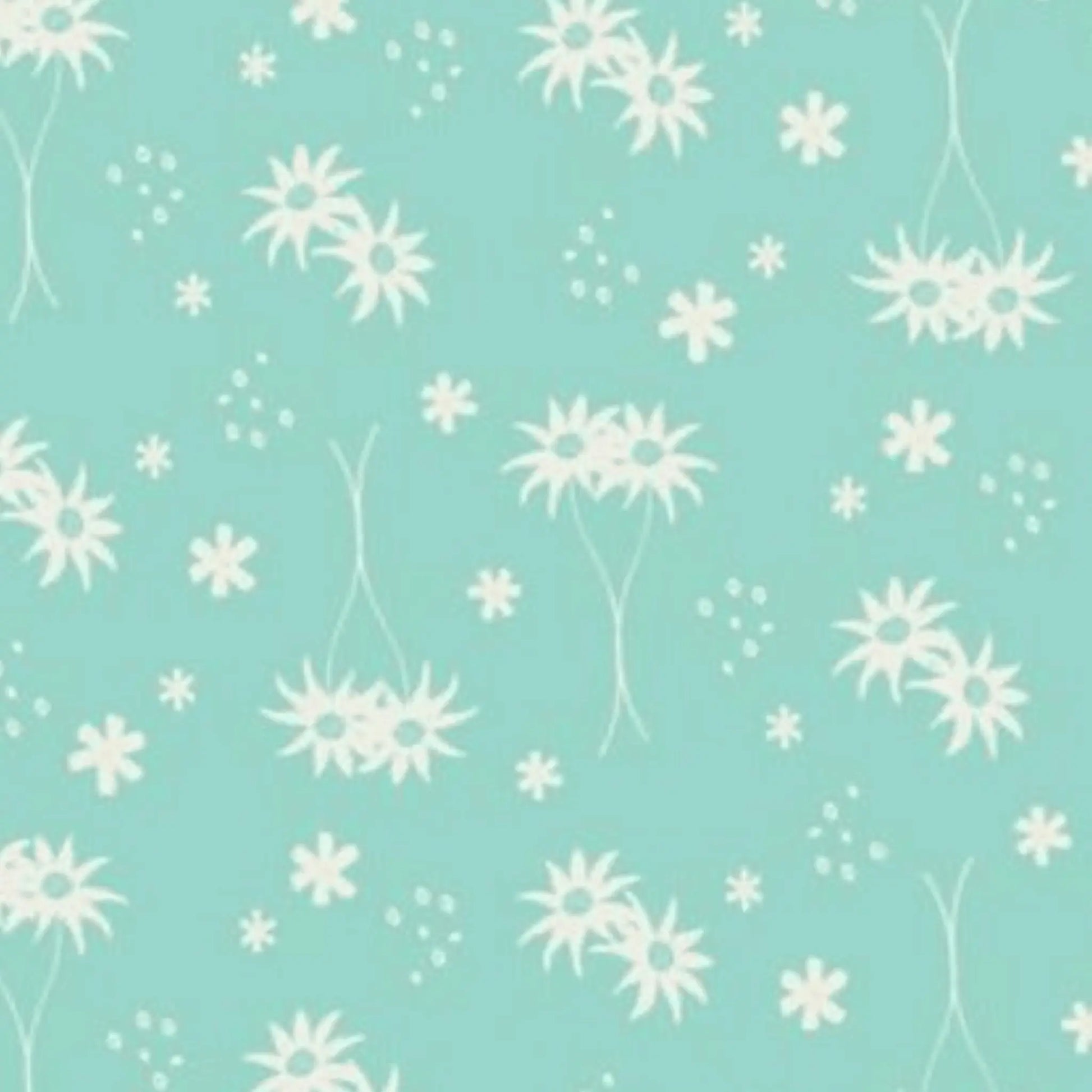 Australiana Floral Little Flannel Turquoise - Amanda Joy KK Fabrics - Three Wishes Patchwork Fabric