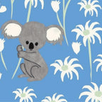 Koala Capers Sweet Koala Blue - Amanda Joy Designs KK Fabrics - Three Wishes Patchwork Fabric
