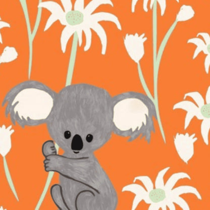 Australiana Sweet Koala Capers Orange - Amanda Joy KK Fabrics - Three Wishes Patchwork Fabric