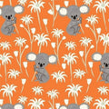 Koala Capers Sweet Koala Orange - Amanda Joy Designs KK Fabrics - Three Wishes Patchwork Fabric