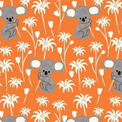 Koala Capers Sweet Koala Orange - Amanda Joy Designs KK Fabrics - Three Wishes Patchwork Fabric