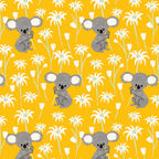 Koala Capers Sweet Koala Yellow - Amanda Joy Designs KK Fabrics - Three Wishes Patchwork Fabric