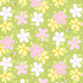 Lal the Lamb Mama Lal flowers bees lime green pink white yellow novelty kids quilting fabric baby quilts nursery projects
