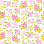 Lal the Lamb Mama Lal flowers bees white pink orange yellow novelty kids quilting fabric baby quilts nursery projects