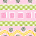 Lal the Lamb Mama Lal rickrack stripe pink yellow grey green gingham dots novelty kids quilting fabric baby quilts borders coordinate