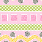 Lal the Lamb Mama Lal rickrack stripe pink yellow grey green gingham dots novelty kids quilting fabric baby quilts borders coordinate