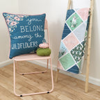 Lamb collection blue project panel cheater quilt pink mint quilting cotton fabric cushion cover baby quilt nursery projects